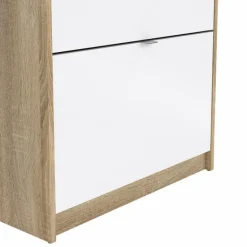 Shoes Skoskab 4 klaplåger m. 1 rum - Ege struktur/Hvid