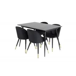 Silar Spisebordssæt - Sort og Messing