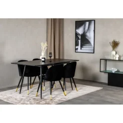 Silar Spisebordssæt - Sort og Messing