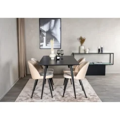 Silar t Spisebordssæt - Beige og Sort