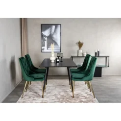 Silar t Spisebordssæt - Sort, Messing og Grøn