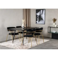 Silar t Spisestuemøbel - Sort og Messing