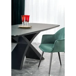 SILVESTRO bord MørkeGrå, ben Sorte