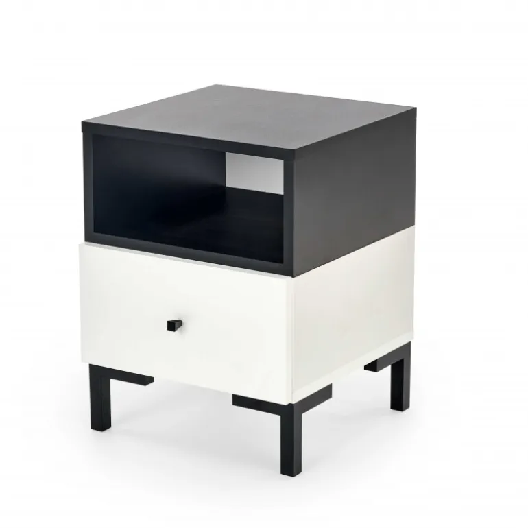 SILVIA natbord, Hvid - Sort