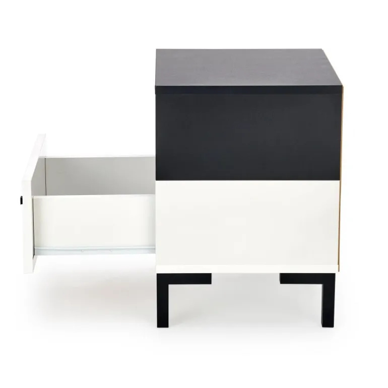 SILVIA natbord, Hvid - Sort