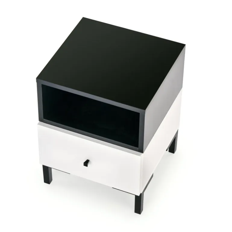 SILVIA natbord, Hvid - Sort