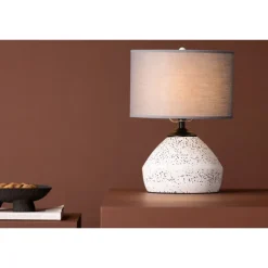 Sisteron Bordlampe - Mørkegrå og Hvid