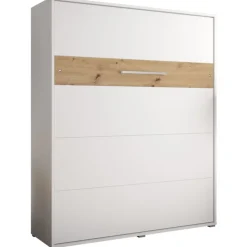 Skabsseng 160x200 cm – Nordica i Hvid/Eg med LED