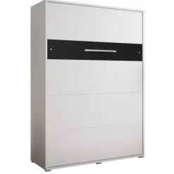 Skabsseng 140x200 cm – Nordica i Hvid/Sort med LED