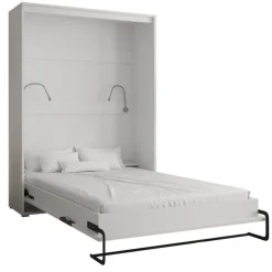 Skabsseng 140x200 cm – Nordica i Hvid/Sort med LED