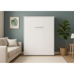 Skabsseng 160x200 cm – Nordica i Hvid med LED