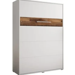 Skabsseng 140x200 cm – Nordica i Hvid/Brun med LED