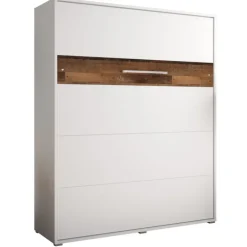 Skabsseng 160x200 cm – Nordica i Hvid/Brun med LED