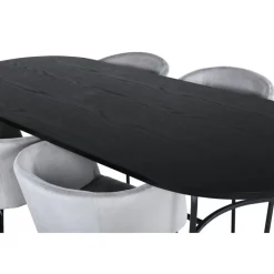 Skate Oval Spisebordssæt - Sort og Lysegrå