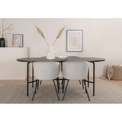 Skate Oval Spisebordssæt - Sort og Lysegrå
