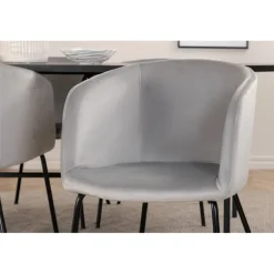 Skate Oval Spisebordssæt - Sort og Lysegrå