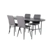 Skate Oval Spisestuesæt - Sort og Grå