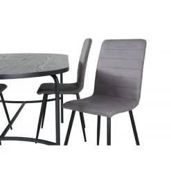 Skate Oval Spisestuesæt - Sort og Grå