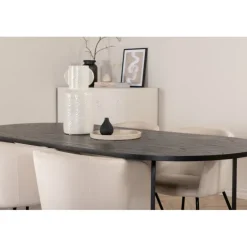 Skate Ovalt spisebordssæt - Beige og Sort