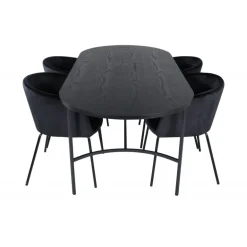 Skate Ovalt spisebordssæt - Sort