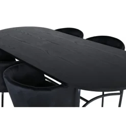 Skate Ovalt spisebordssæt - Sort