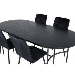 Skate Ovalt spisebordssæt - Sort