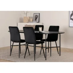 Skate Ovalt spisebordssæt - Sort