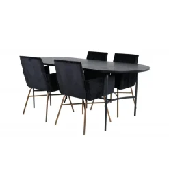 Skate Ovalt spisebordssæt - Sort