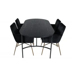 Skate Ovalt spisebordssæt - Sort