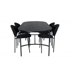 Skate Ovalt spisebordssæt - Sort