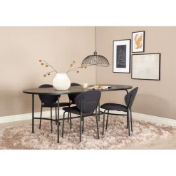 Skate Ovalt spisebordssæt - Sort