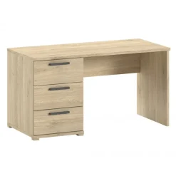 Skrivebord i eg – Sam, 3 skuffer, minimalistisk design