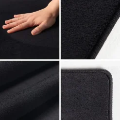 Sky Kortluvet tæppe Ensfarvet - Sort