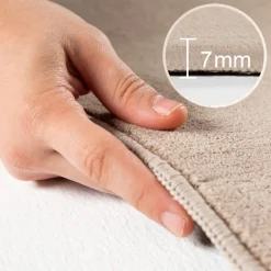 Sky Kortluvet tæppe Ensfarvet - Beige