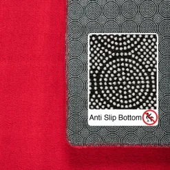 Sky Kortluvet tæppe Ensfarvet - Rød