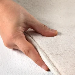 Sky Kortluvet tæppe Ensfarvet - Creme