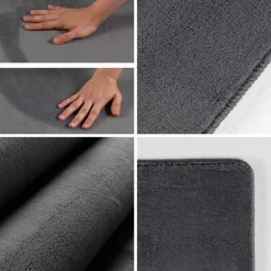 Sky Kortluvet tæppe Ensfarvet - Grå