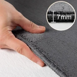 Sky Kortluvet tæppe Ensfarvet - Grå