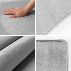 Sky Kortluvet Tæppeløber Ensfarvet - Sølv