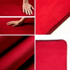 Sky Kortluvet Tæppeløber Ensfarvet - Rød