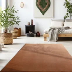 Sky Kortluvet Tæppeløber Ensfarvet - Brun