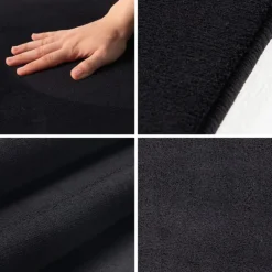 Sky Rund Kortluvet tæppe Ensfarvet - Sort