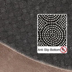 Sky Rund Kortluvet tæppe Ensfarvet - Beige