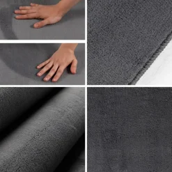 Sky Rund Kortluvet tæppe Ensfarvet - Grå