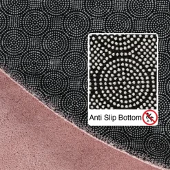 Sky Rund Kortluvet tæppe Ensfarvet - Rosa