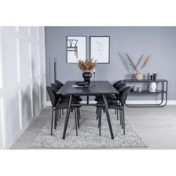 Slank Spisestuesæt - Sort