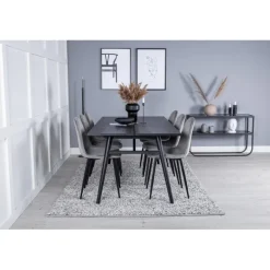 Slank t Spisebordssæt - Sort og Grå