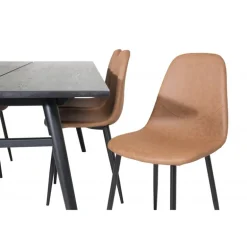 Slankt t Spisebordssæt - Sort og Brun