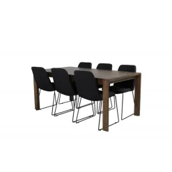 Slider Spisebordssæt - Sort og Natur