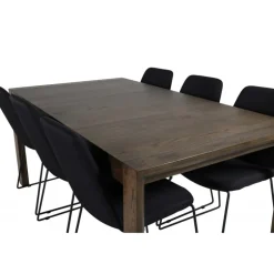 Slider Spisebordssæt - Sort og Natur